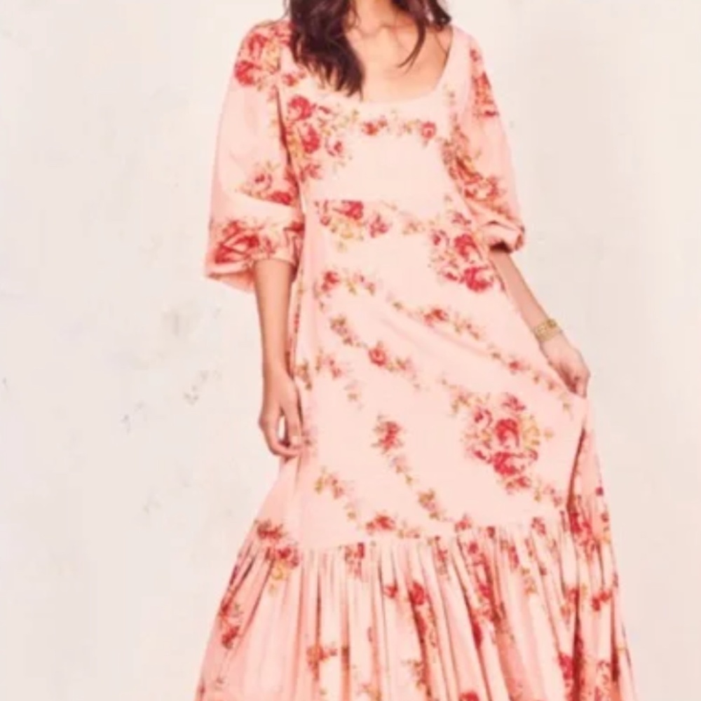 LoveShackFancy Colby Dress in Pink Lemonade NWT 0